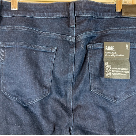 Paige Genevieve Modern High Rise Flare Jeans Dark Wash Transcend Vintage 34x32 - Picture 5 of 8